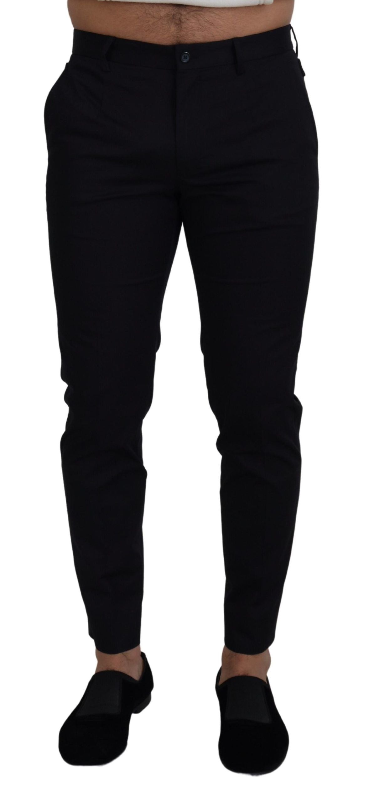 Dolce & Gabbana Blue Stretch Cotton Slim Trousers Chinos Pants Dolce & Gabbana