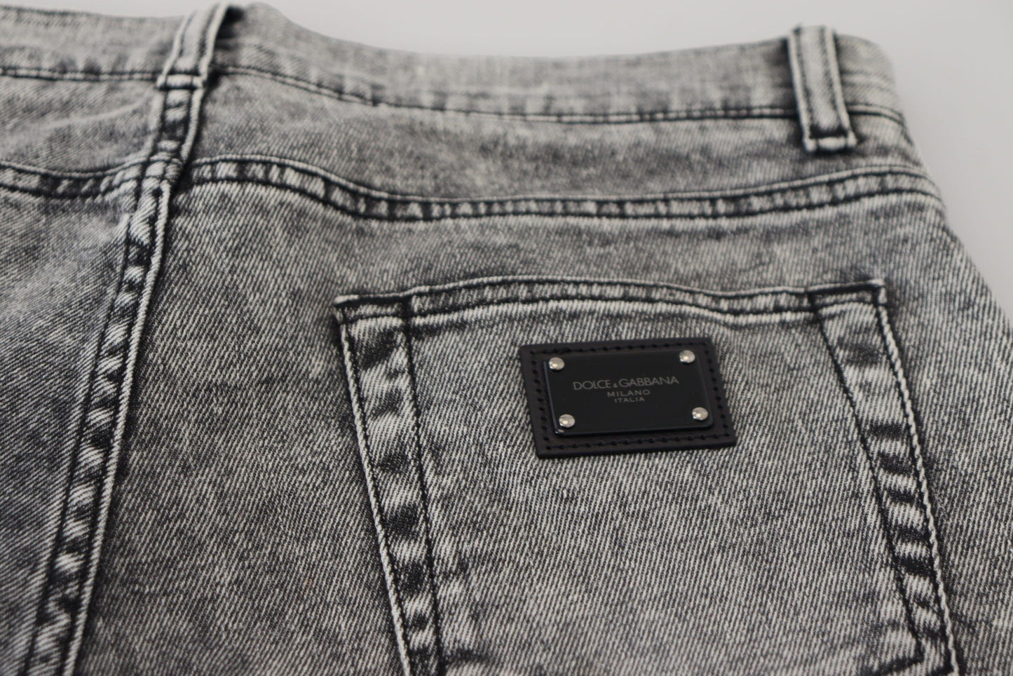 Dolce & Gabbana Gray Slim Fit Wash Stretch Cotton Denim Jeans Dolce & Gabbana