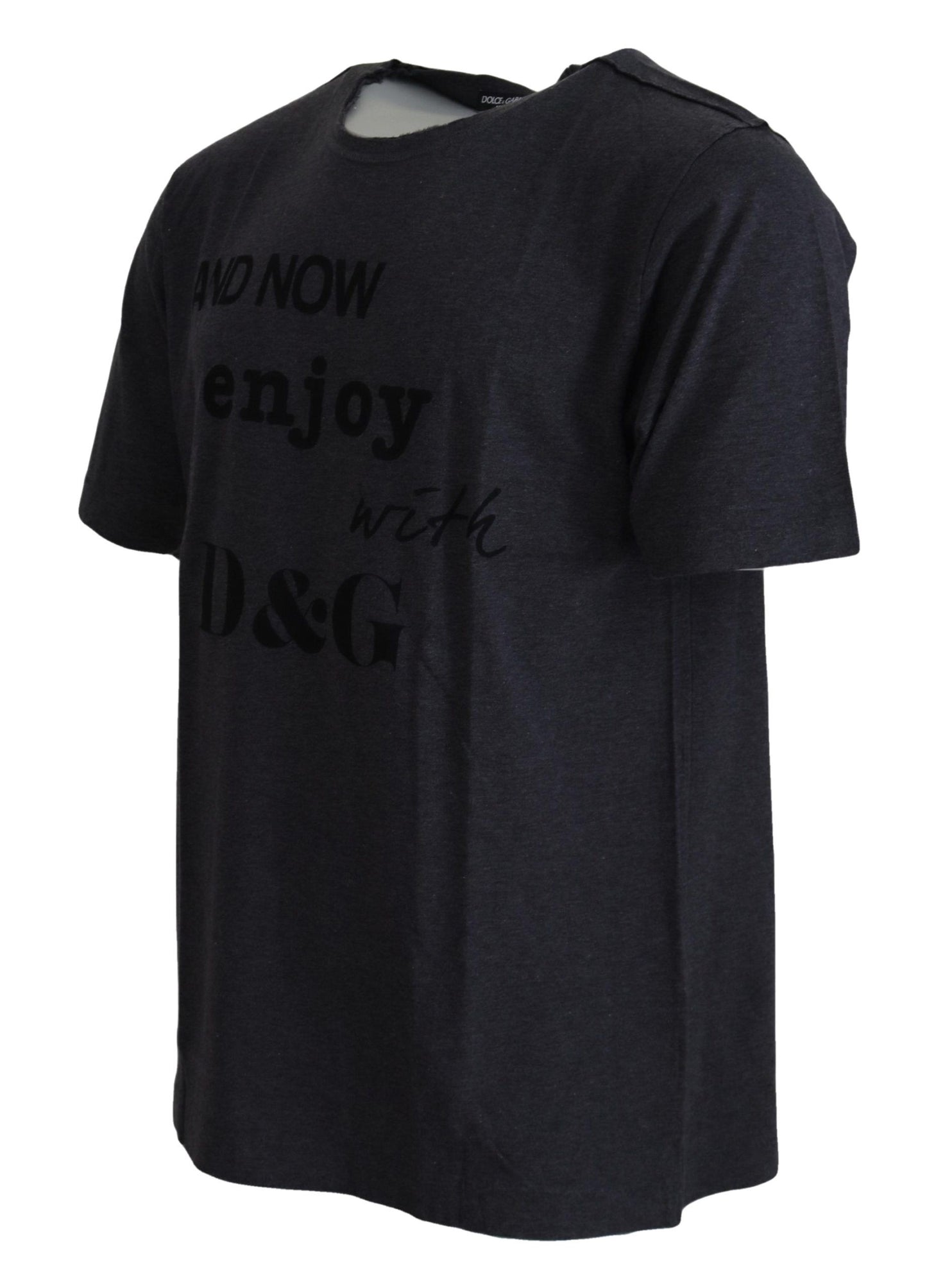 Dolce & Gabbana Gray Crewneck Cotton Short Sleeve T-shirt Dolce & Gabbana