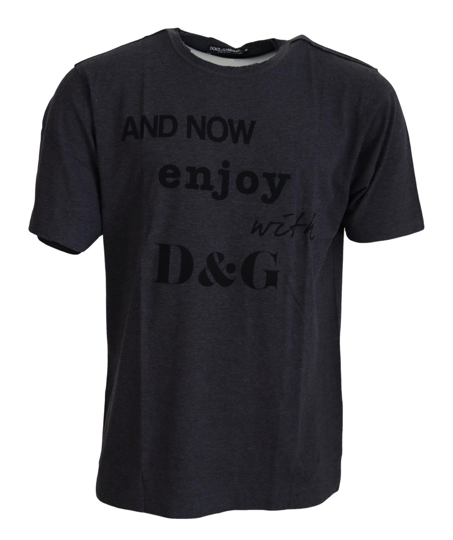 Dolce & Gabbana Gray Crewneck Cotton Short Sleeve T-shirt Dolce & Gabbana