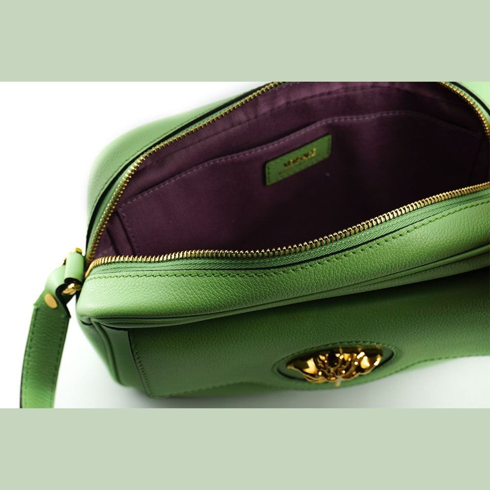 Versace Elegant Mint Green Leather Camera Case Bag Versace
