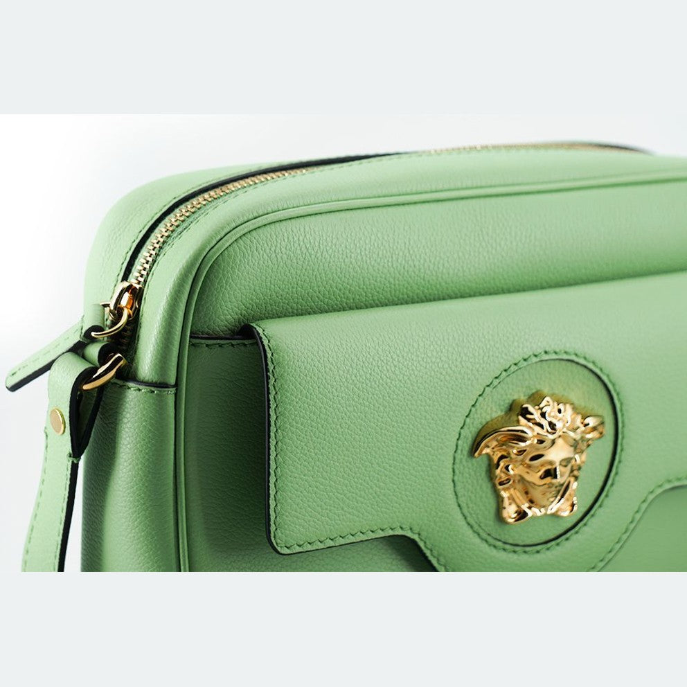 Versace Elegant Mint Green Leather Camera Case Bag Versace
