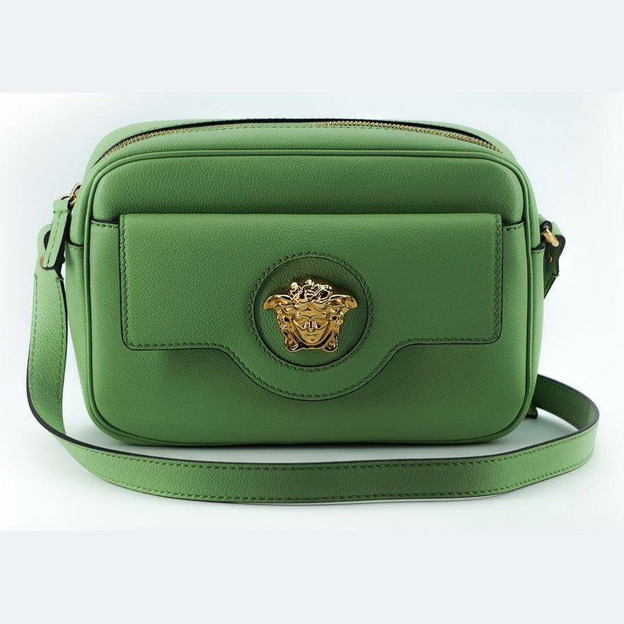 Versace Elegant Mint Green Leather Camera Case Bag Versace