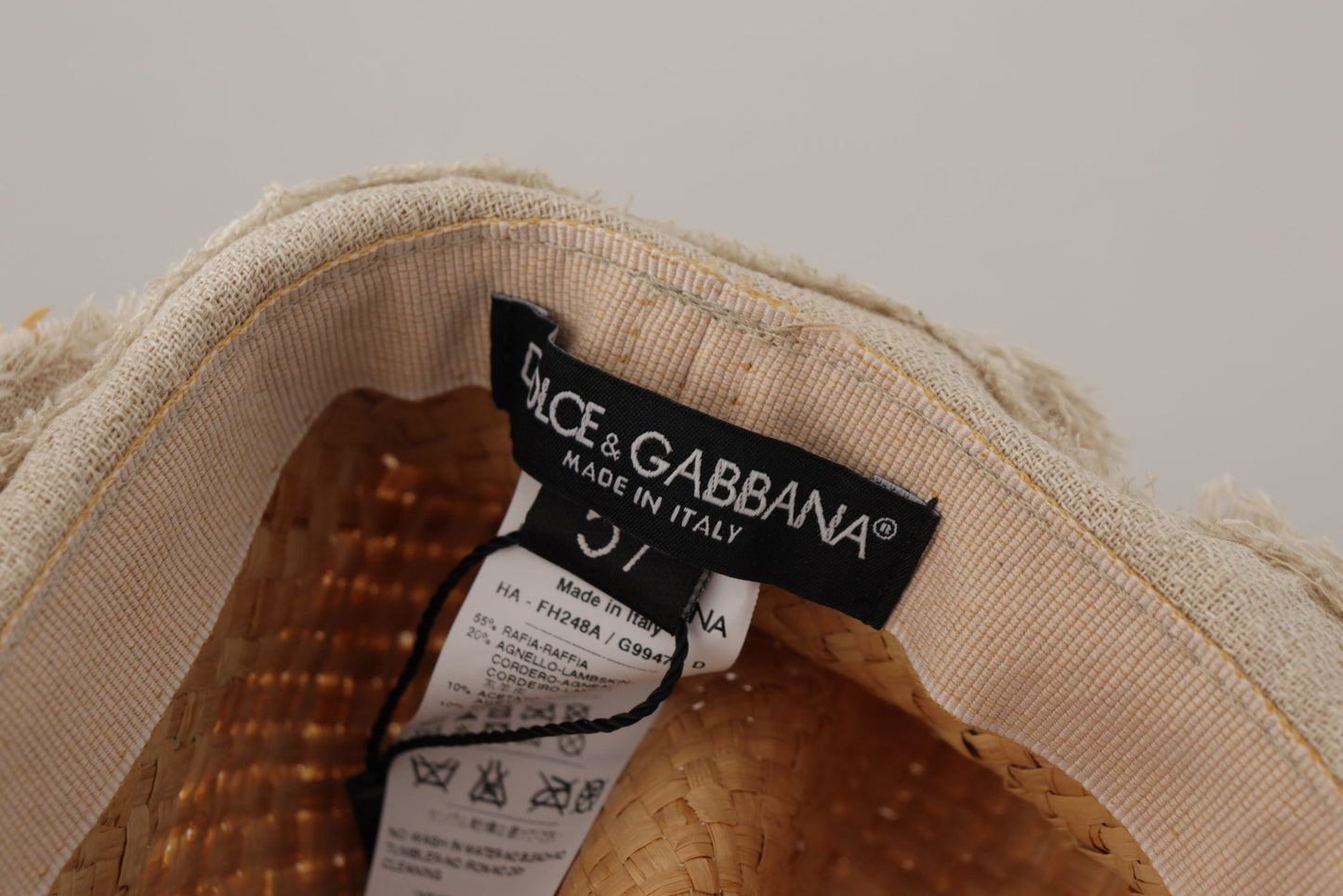 Dolce & Gabbana Yellow Ribbon Floral Embellished Straw Hat Dolce & Gabbana