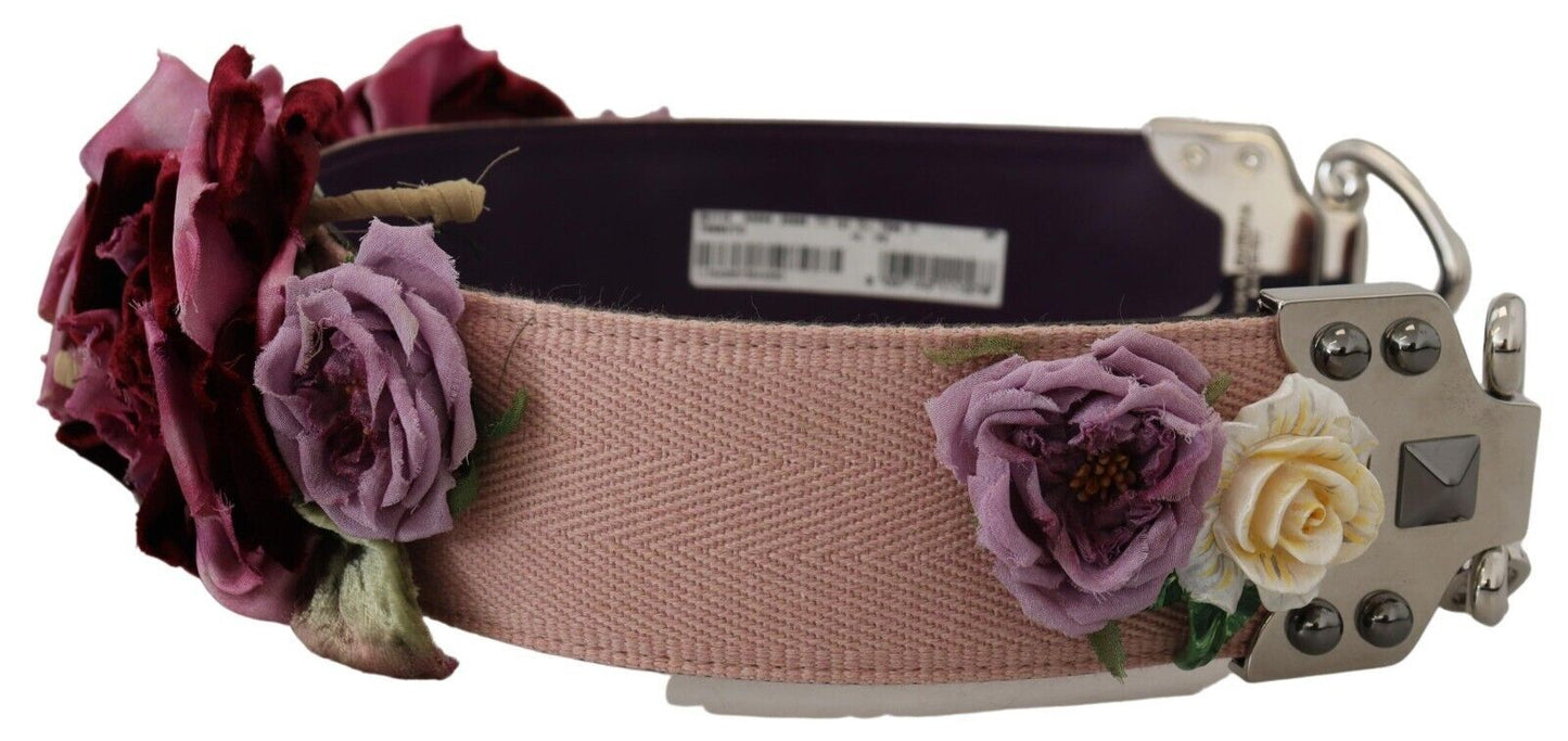 Dolce & Gabbana Multicolor Floral Appliques Metal Shoulder Strap Dolce & Gabbana