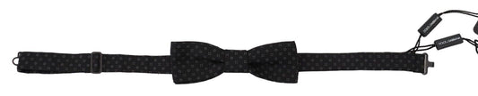 Dolce & Gabbana Black Pattern Silk Adjustable Neck Papillon Bow Tie Dolce & Gabbana