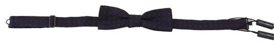 Dolce & Gabbana Blue Pattern Silk Adjustable Neck Papillon Bow Tie Dolce & Gabbana