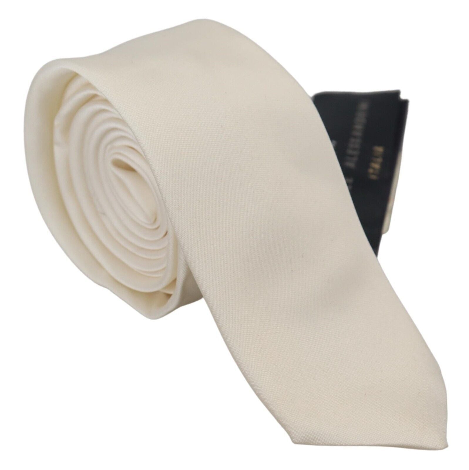 Daniele Alessandrini Off White Silk Men Necktie Adjustable Accessory Tie Daniele Alessandrini