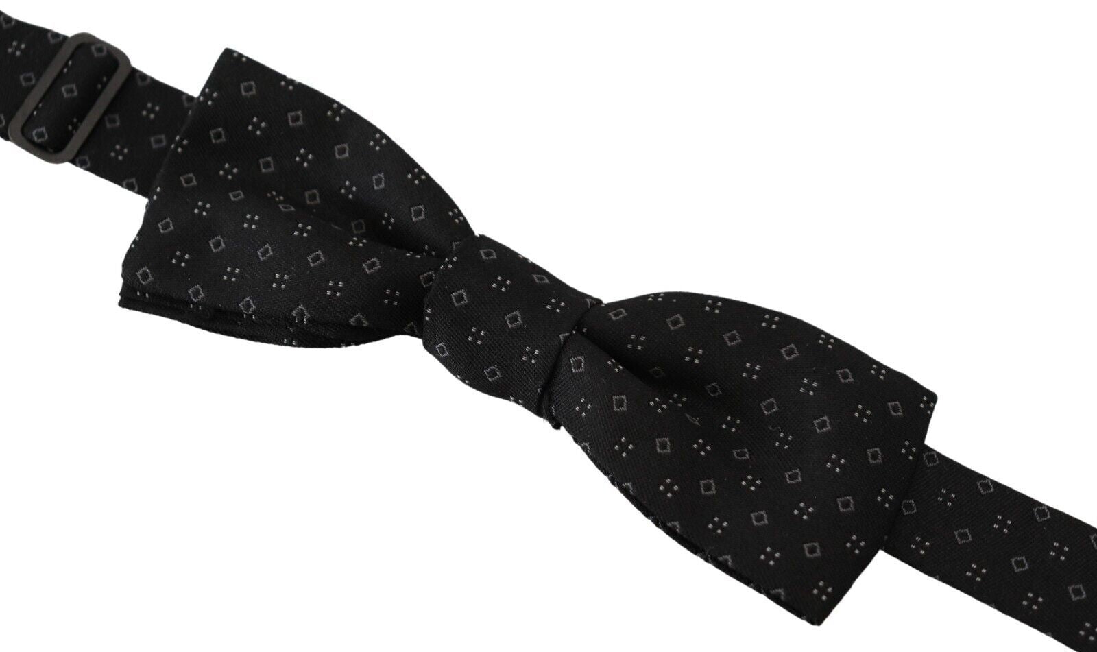 Dolce & Gabbana Black Silk Patterned Necktie Men Accessory Bow Tie Dolce & Gabbana