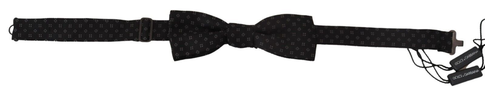 Dolce & Gabbana Black Silk Patterned Necktie Men Accessory Bow Tie Dolce & Gabbana