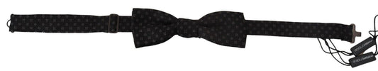 Dolce & Gabbana Black Silk Patterned Necktie Men Accessory Bow Tie Dolce & Gabbana