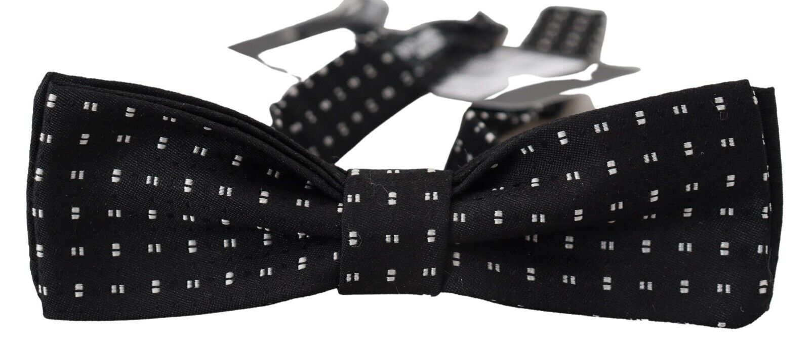 Dolce & Gabbana Black Silk Patterned Neck Papillon Accessory Bow Tie Dolce & Gabbana