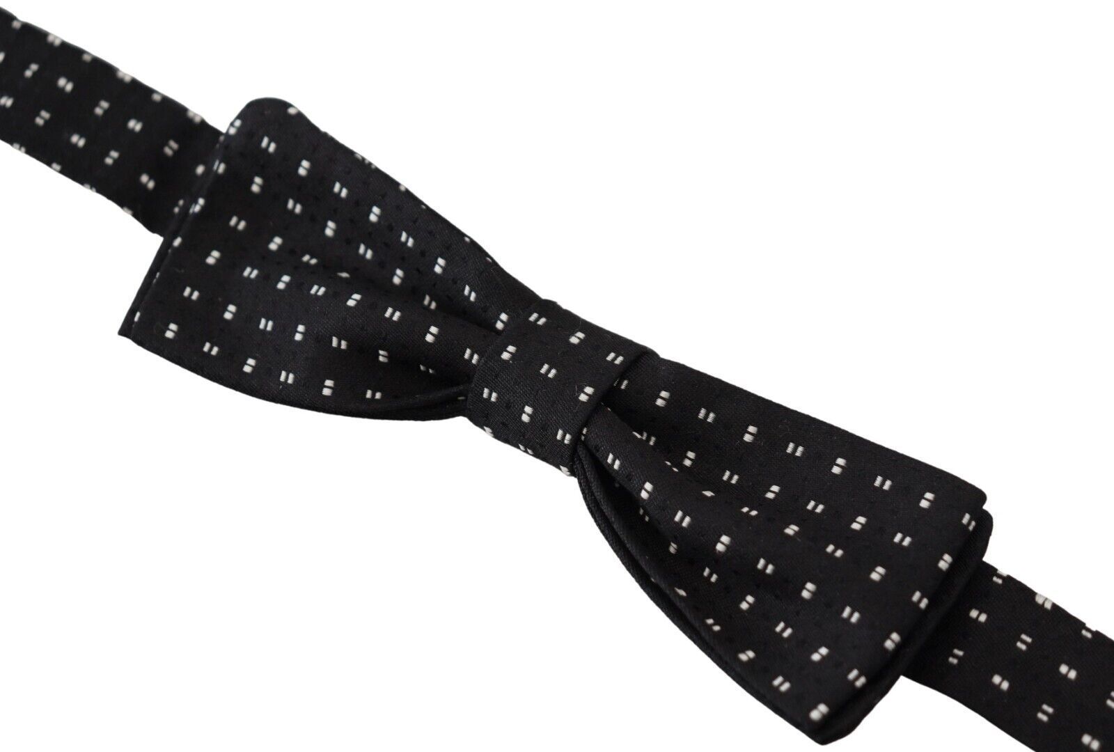 Dolce & Gabbana Black Silk Patterned Neck Papillon Accessory Bow Tie Dolce & Gabbana