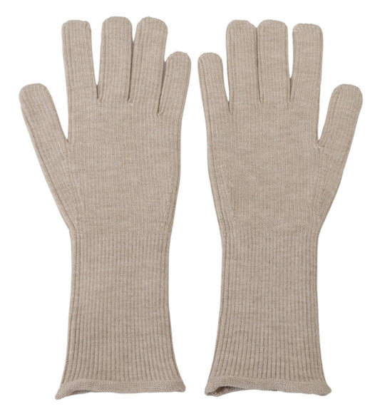 Dolce & Gabbana Ivory Cashmere Silk Hands Mitten Mens Gloves Dolce & Gabbana