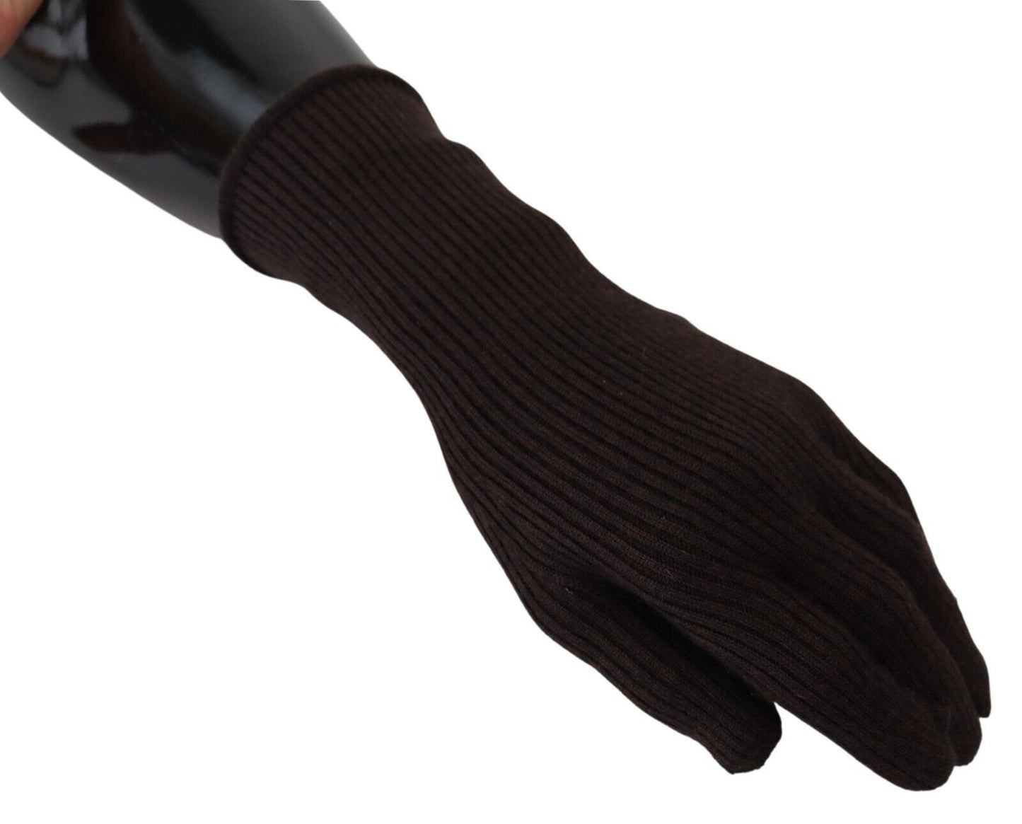 Dolce & Gabbana Brown Cashmere Silk Hands Mitten Mens Gloves Dolce & Gabbana
