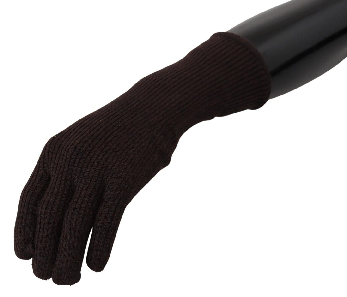 Dolce & Gabbana Brown Cashmere Silk Hands Mitten Mens Gloves Dolce & Gabbana