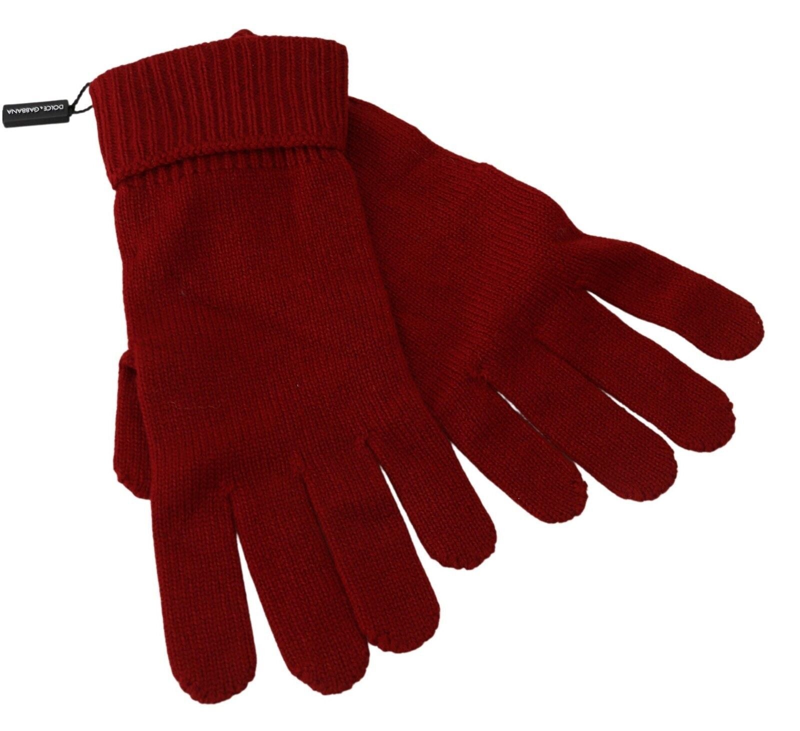 Dolce & Gabbana Red 100% Cashmere Knit Hands Mitten Mens Gloves Dolce & Gabbana