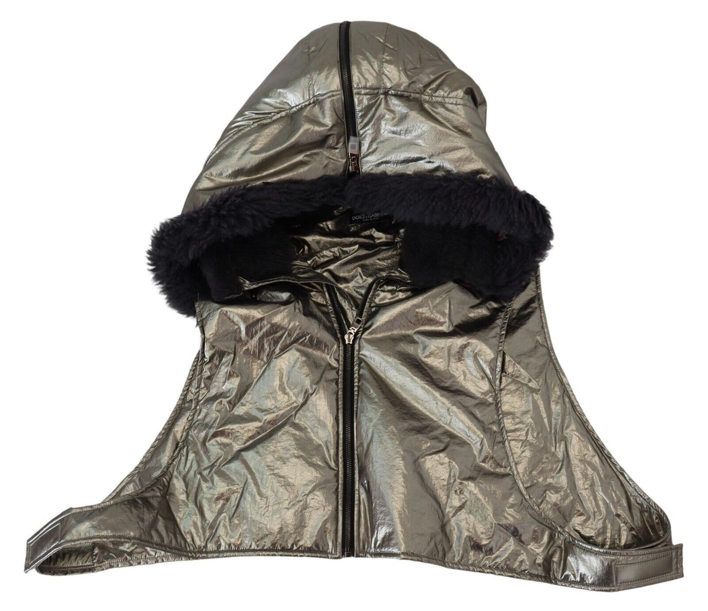 Dolce & Gabbana Silver Fur Whole Head Wrap Men Capello Nylon Hat Dolce & Gabbana