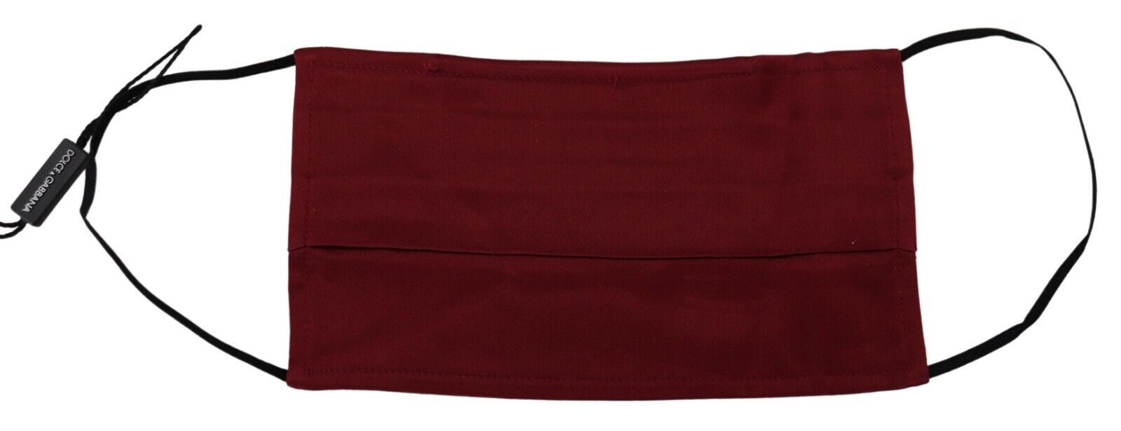 Dolce & Gabbana Maroon Silk Pleated Elastic Ear Strap One Size Face Mask Dolce & Gabbana