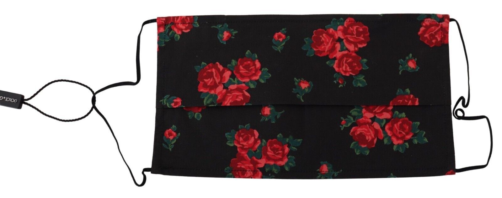 Dolce & Gabbana Black Floral Pleated Elastic Ear Strap One Size Face Mask Dolce & Gabbana