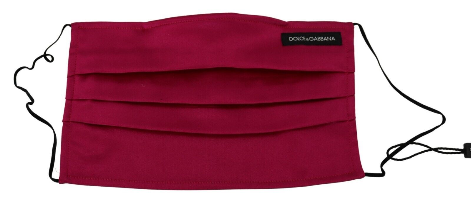 Dolce & Gabbana Maroon Silk Pleated Elastic Ear Strap One Size Face Mask Dolce & Gabbana