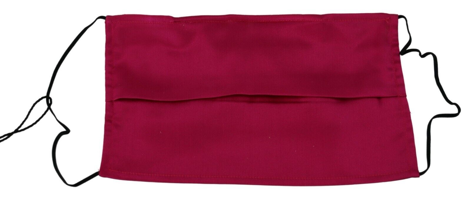 Dolce & Gabbana Maroon Silk Pleated Elastic Ear Strap One Size Face Mask Dolce & Gabbana