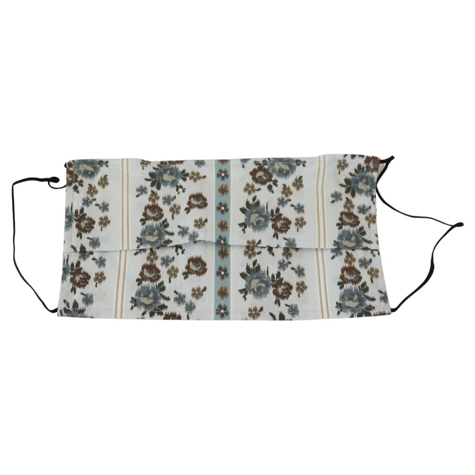 Dolce & Gabbana White Floral Cotton Pleated Elastic Ear Strap Face Mask Dolce & Gabbana