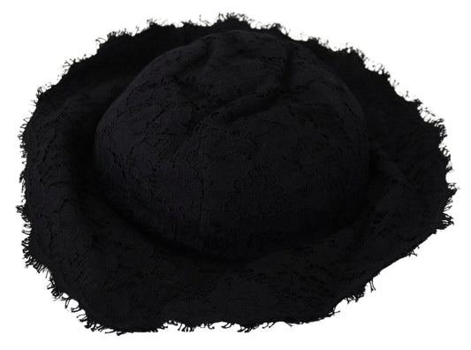 Dolce & Gabbana Black Cotton Wide Brim Shade Hat Dolce & Gabbana