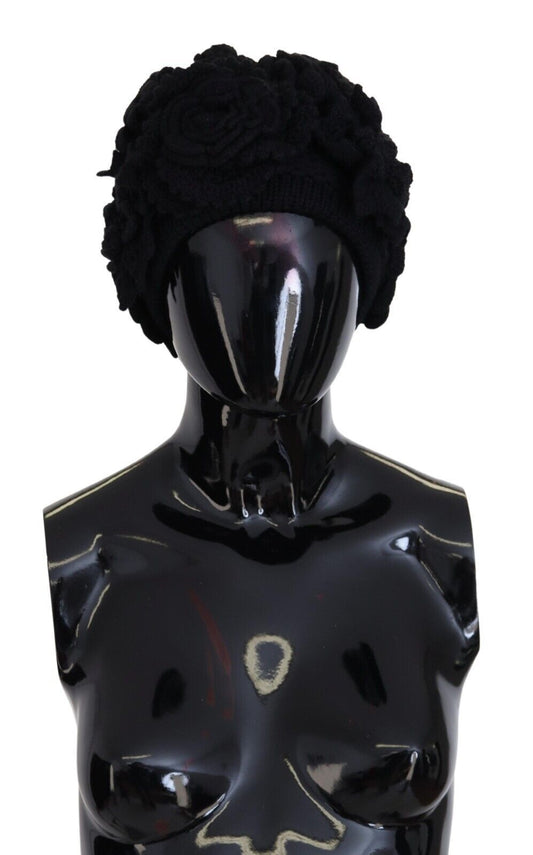 Dolce & Gabbana Black Wool Knit Winter Beanie Hat Dolce & Gabbana