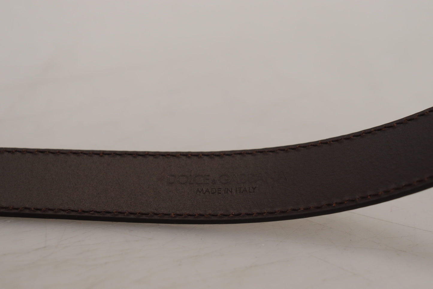 Dolce & Gabbana Gold Leather Silver Square Metal Buckle Belt Dolce & Gabbana