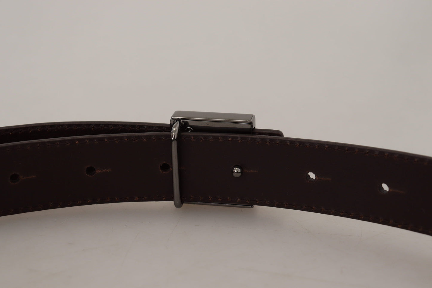 Dolce & Gabbana Gold Leather Silver Square Metal Buckle Belt Dolce & Gabbana
