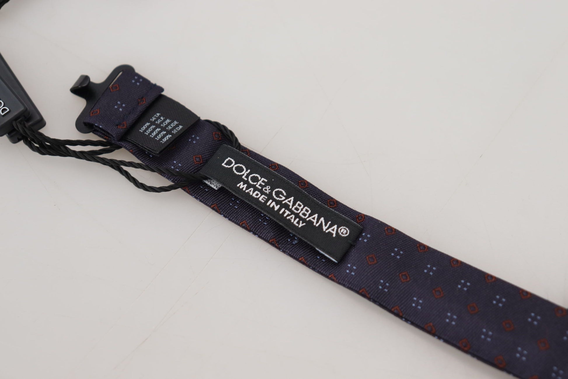 Dolce & Gabbana Blue Pattern Silk Adjustable Neck Papillon Bow Tie Dolce & Gabbana