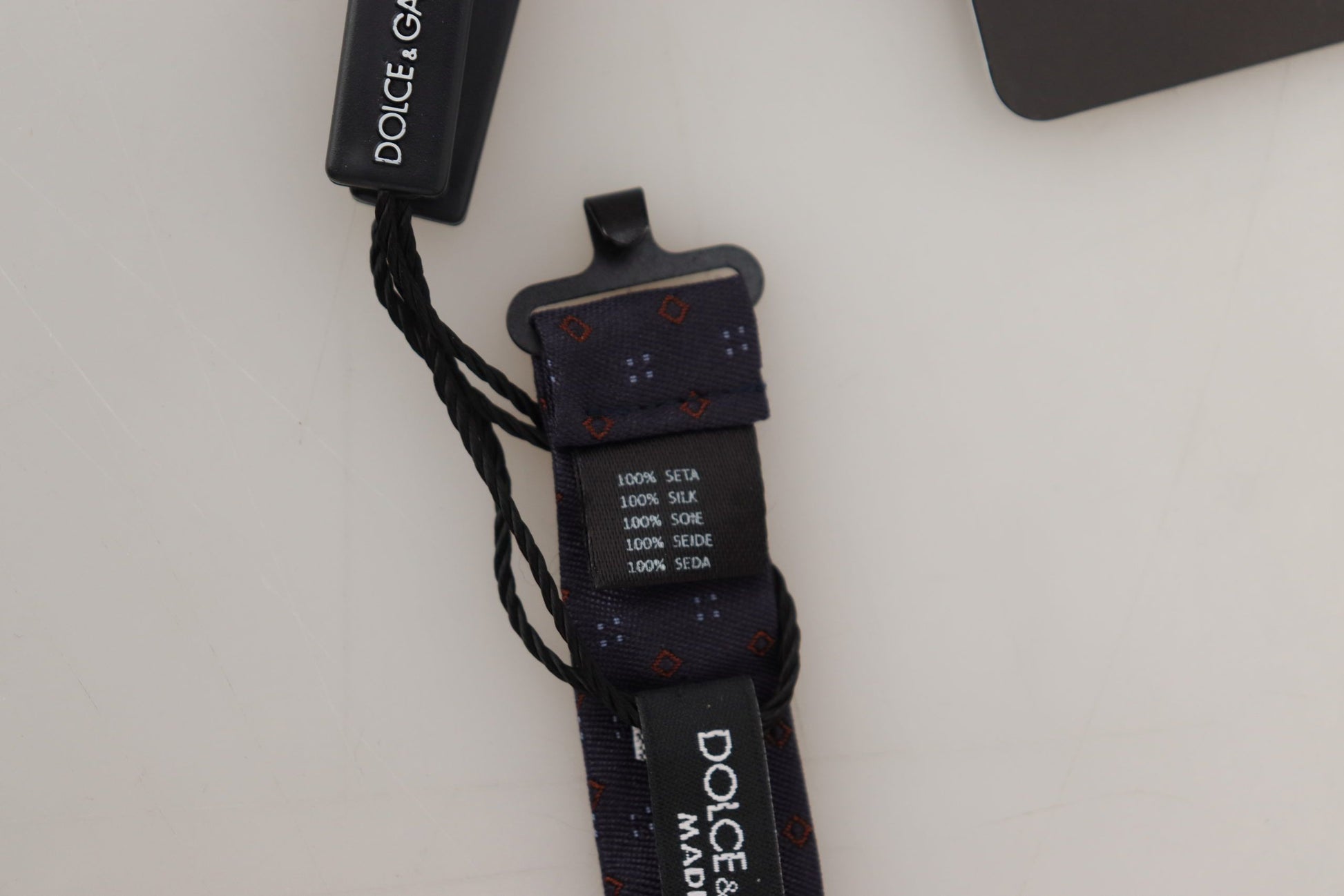 Dolce & Gabbana Blue Pattern Silk Adjustable Neck Papillon Bow Tie Dolce & Gabbana