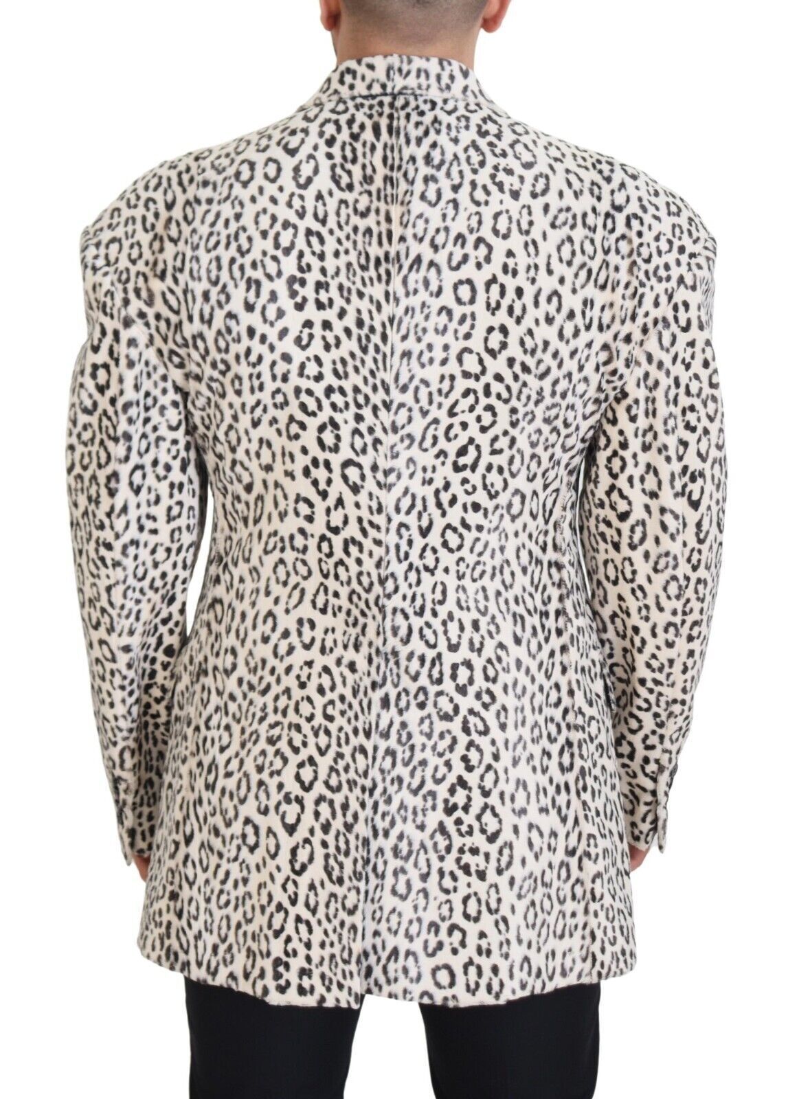 Dolce & Gabbana White Leopard Single Breasted Coat Blazer Dolce & Gabbana
