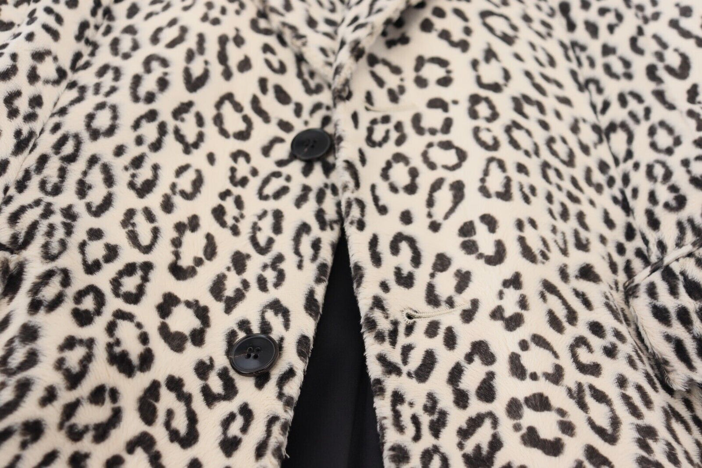 Dolce & Gabbana White Leopard Single Breasted Coat Blazer Dolce & Gabbana