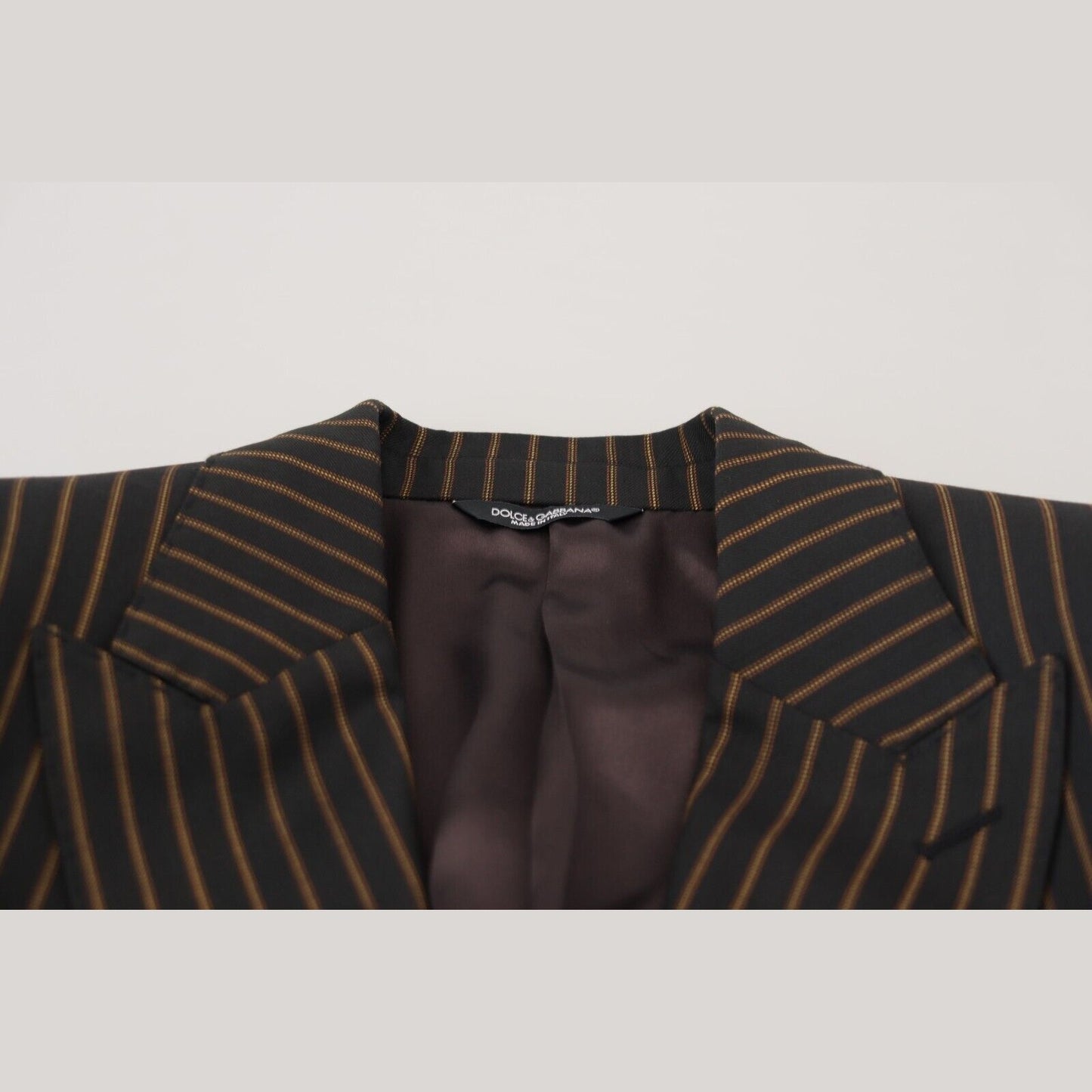 Dolce & Gabbana Black Brown Stripes Single Breasted Blazer