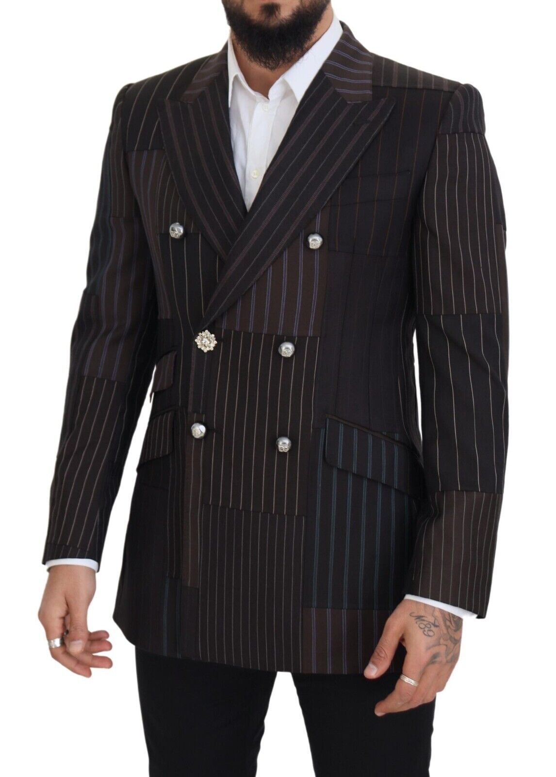 Dolce & Gabbana Multicolor Patchwork Stripes SICILIA Blazer Dolce & Gabbana