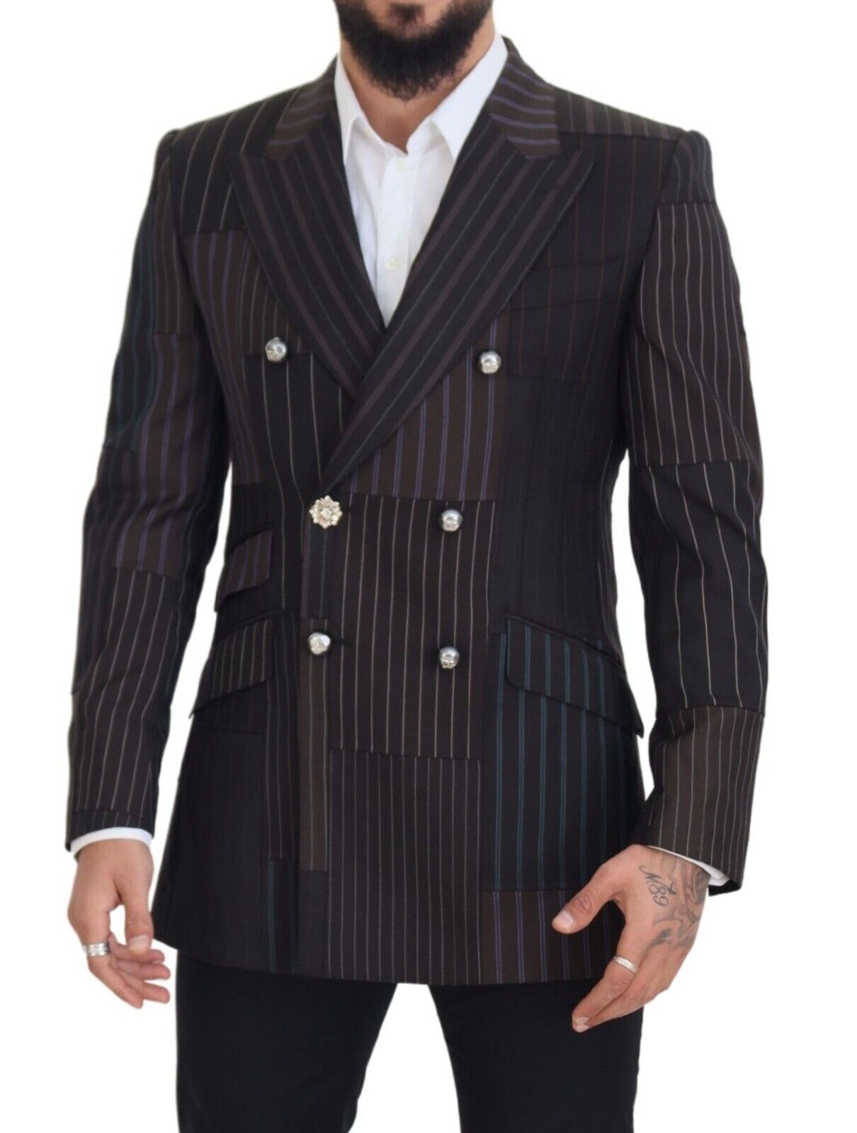 Dolce & Gabbana Multicolor Patchwork Stripes SICILIA Blazer Dolce & Gabbana
