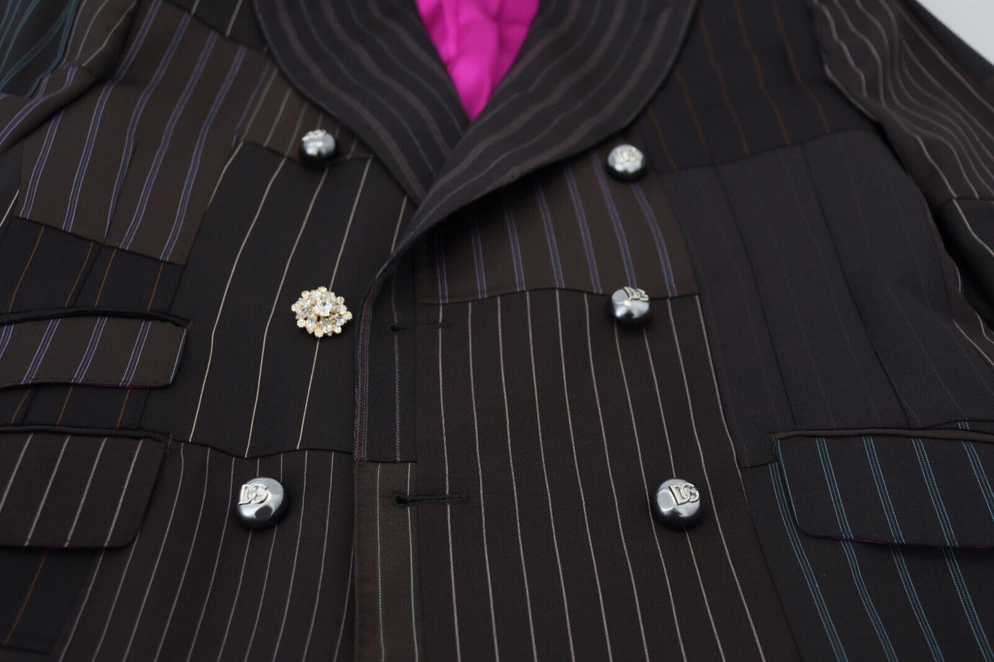 Dolce & Gabbana Multicolor Patchwork Stripes SICILIA Blazer Dolce & Gabbana