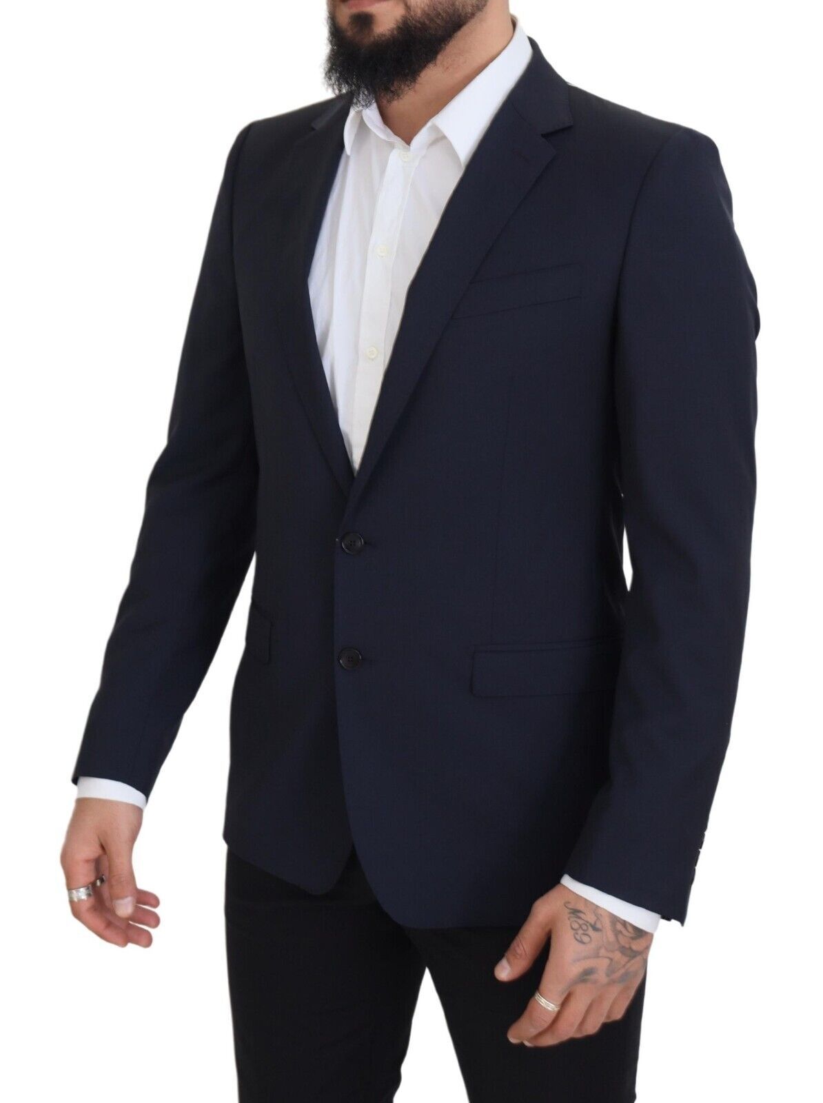 Dolce & Gabbana Dark Blue Wool Single Breasted MARTINI Blazer Dolce & Gabbana