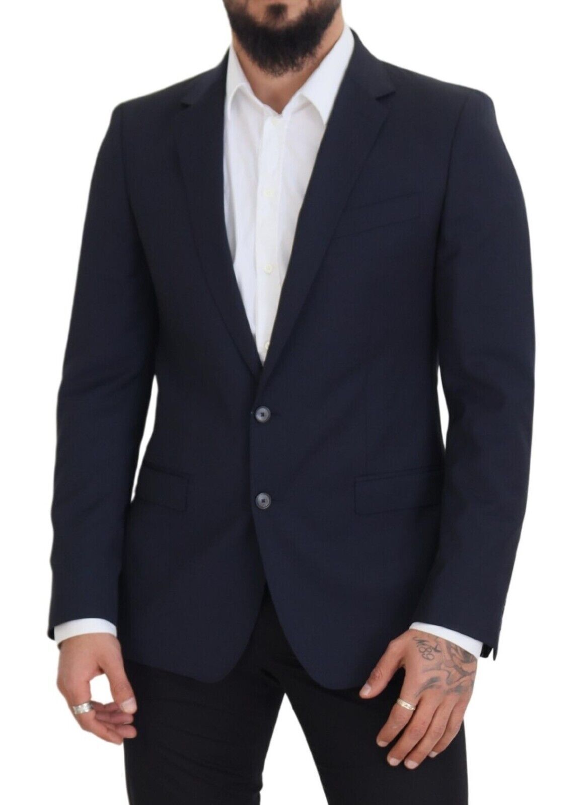 Dolce & Gabbana Dark Blue Wool Single Breasted MARTINI Blazer Dolce & Gabbana
