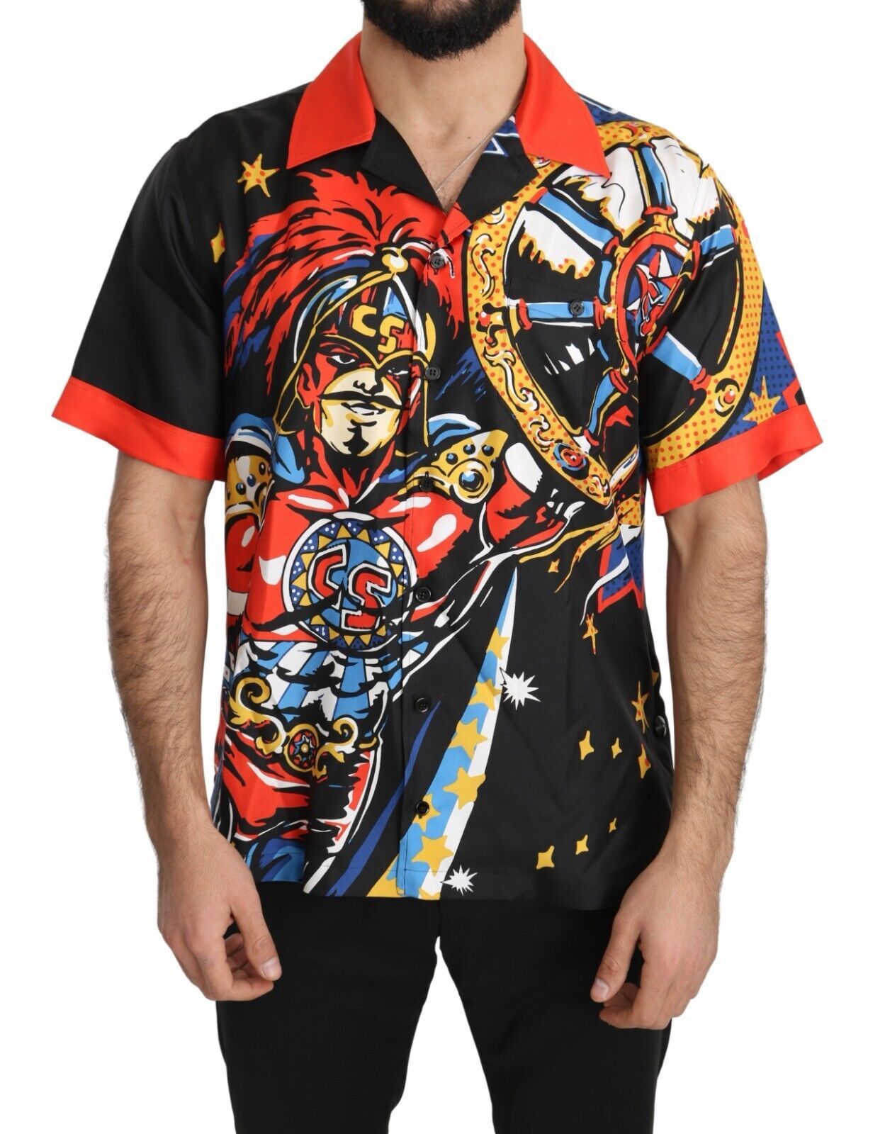 Dolce & Gabbana Multicolor Printed Short Sleeves Casual Shirt Dolce & Gabbana