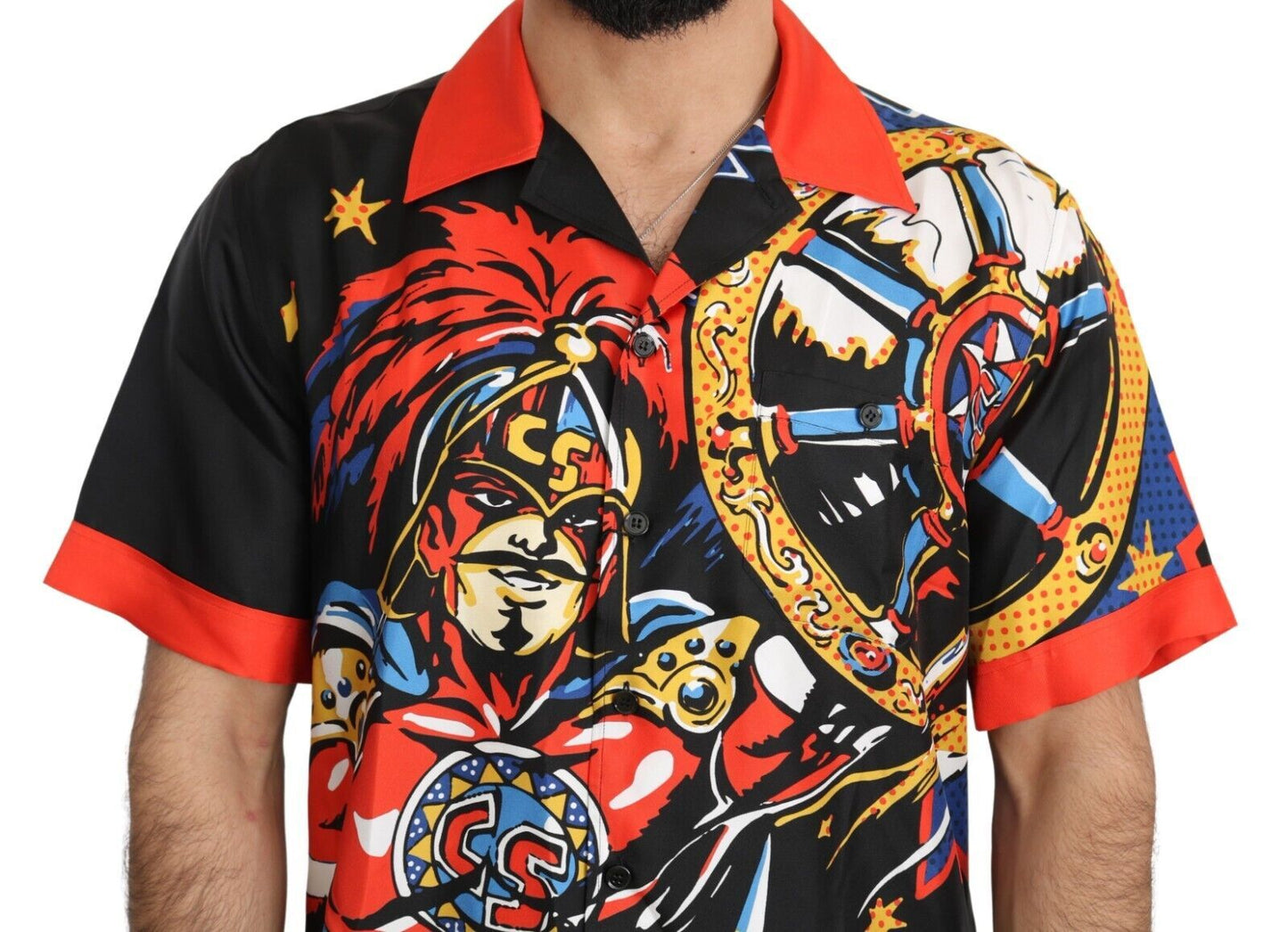 Dolce & Gabbana Multicolor Printed Short Sleeves Casual Shirt Dolce & Gabbana