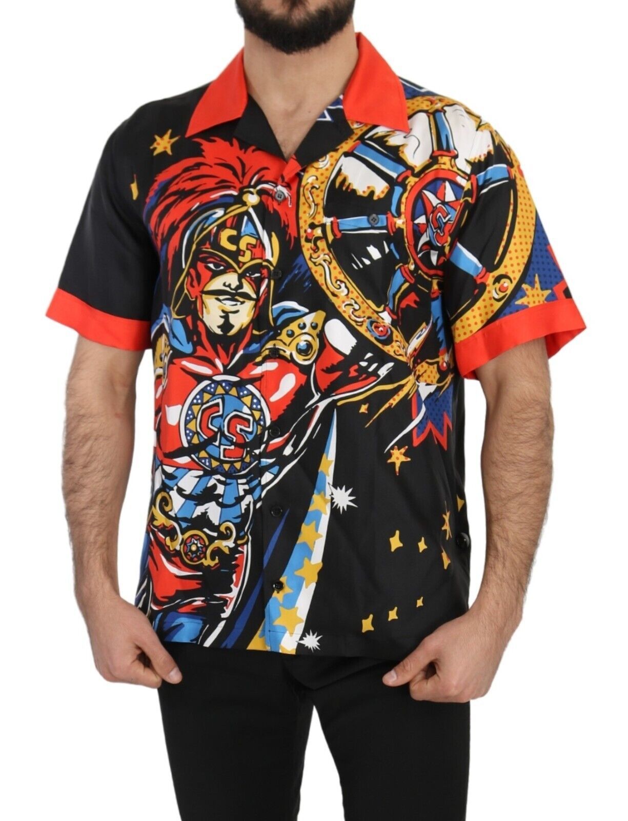 Dolce & Gabbana Multicolor Printed Short Sleeves Casual Shirt Dolce & Gabbana