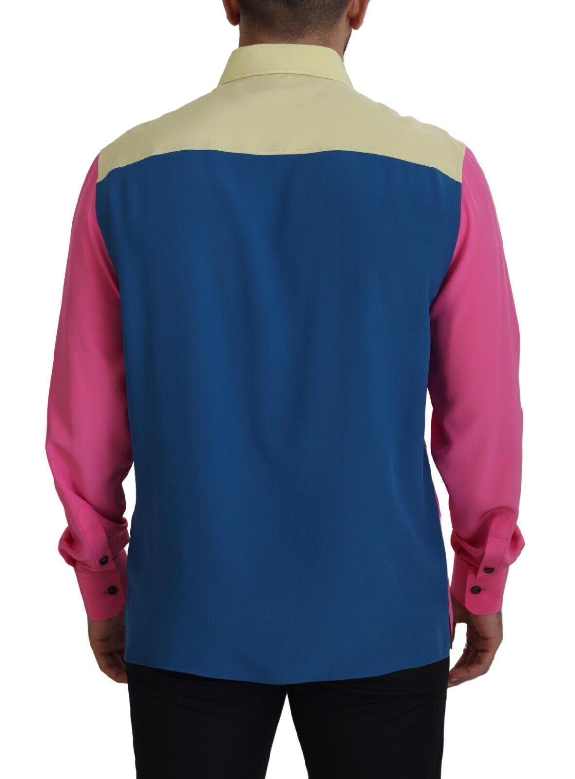 Dolce & Gabbana Multicolor Patchwork Silk Button Down Shirt Dolce & Gabbana