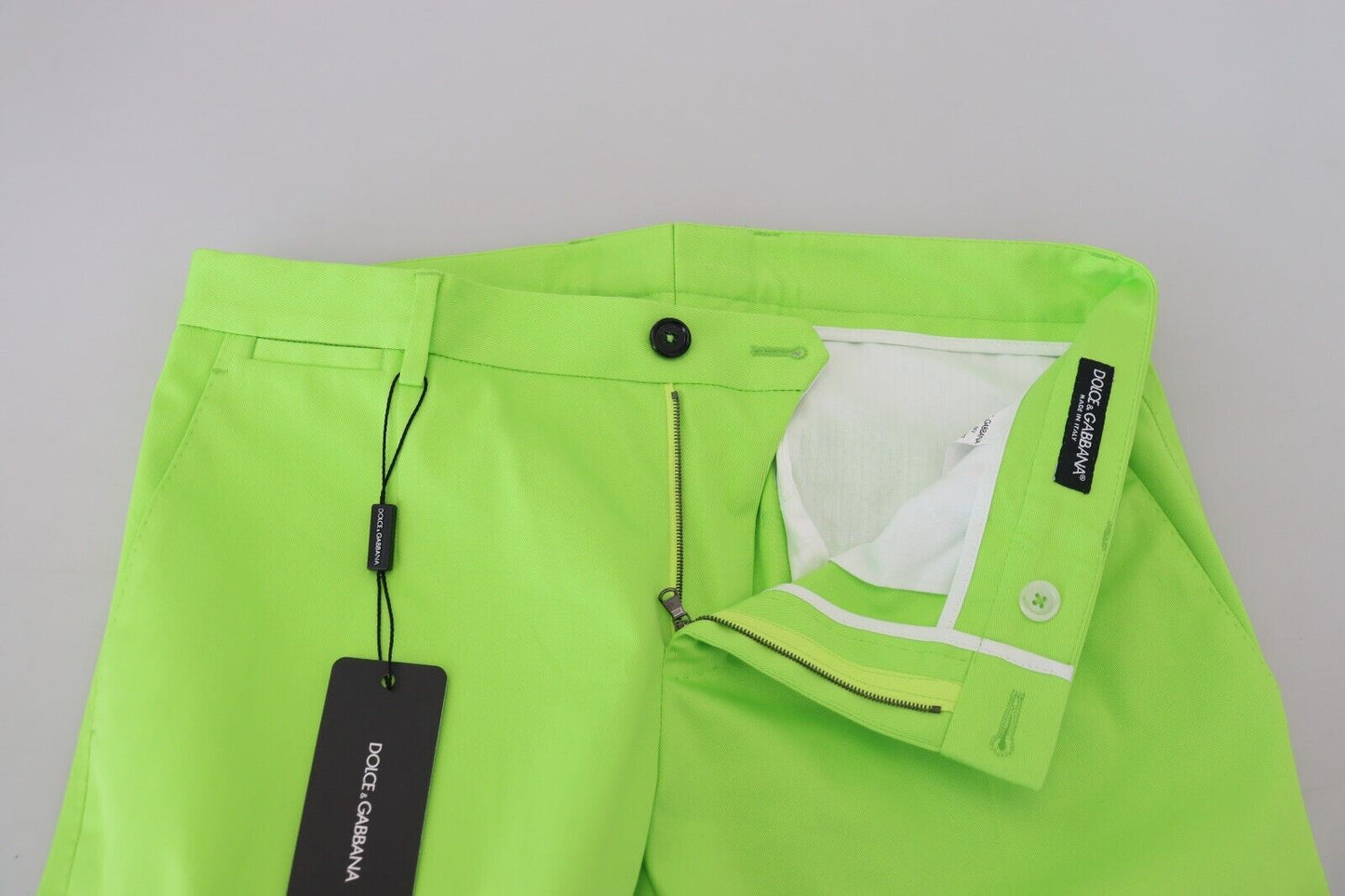 Dolce & Gabbana Light Green Cotton Skinny Men Trousers Pants Dolce & Gabbana