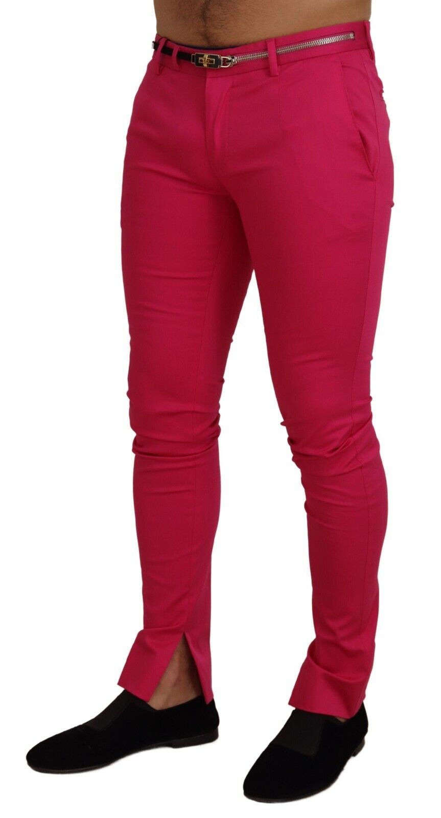Dolce & Gabbana Pink Zipper Buckle Waist Trousers Pants Dolce & Gabbana
