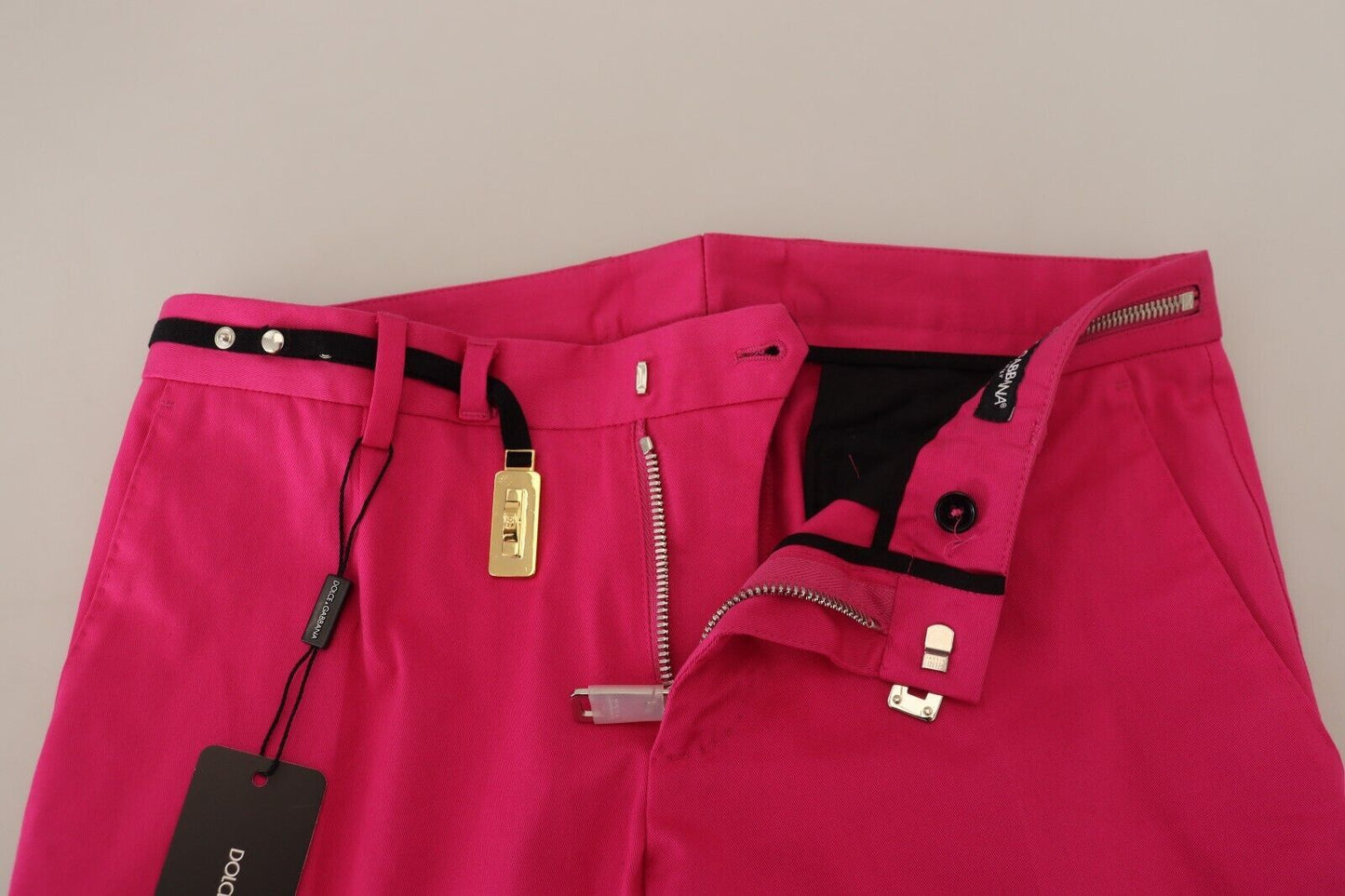 Dolce & Gabbana Pink Zipper Buckle Waist Trousers Pants Dolce & Gabbana