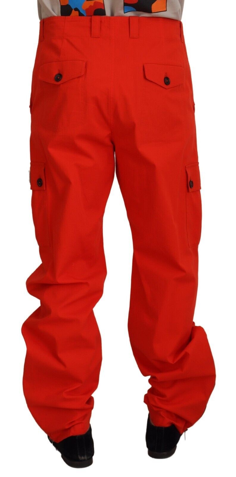 Dolce & Gabbana Red Cargo Men Trousers Cotton Pants Dolce & Gabbana