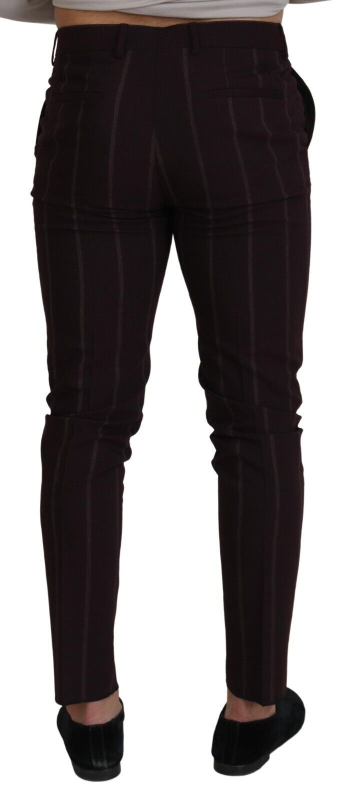 Dolce & Gabbana Brown Striped Men Trousers Cotton Pants Dolce & Gabbana